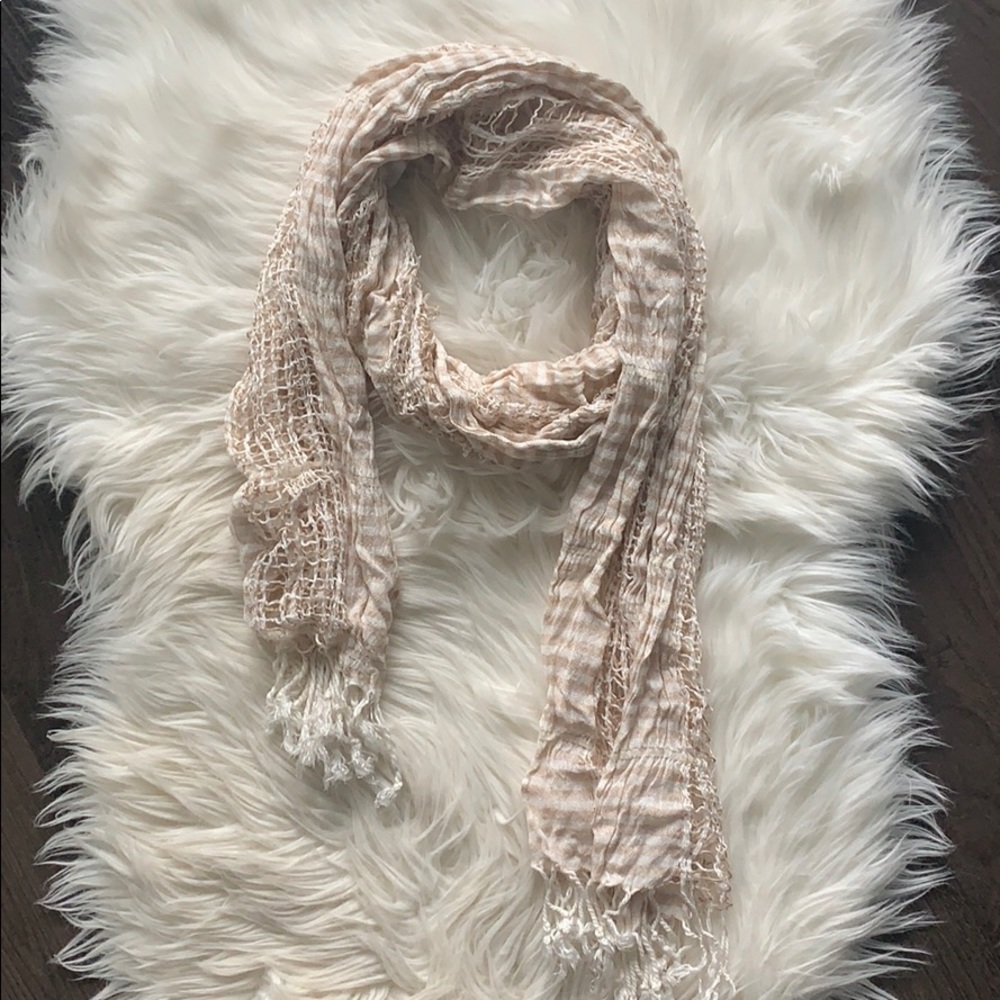 3/$15 OATMEAL GINGHAM Scarf
